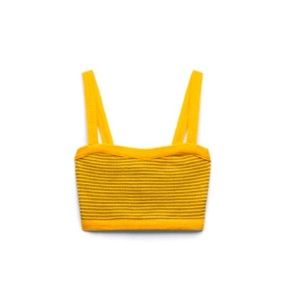 Zara Stripped Crop Tank Top 🧡💛